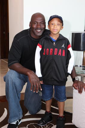 Michael Jordan with wish kid
