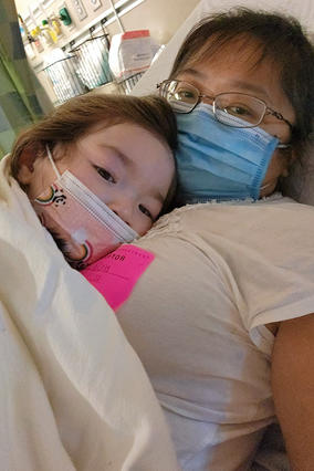 Wish Kid Lily and mom in hospital