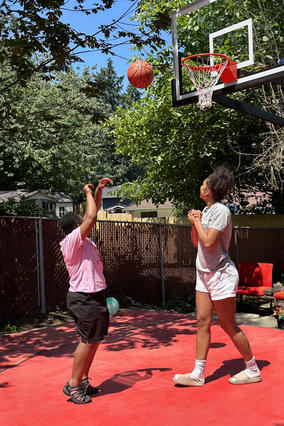 Audrianna playing Basketball