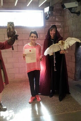 Joan Trabucco and wish kid Charon during Charon's wish reveal