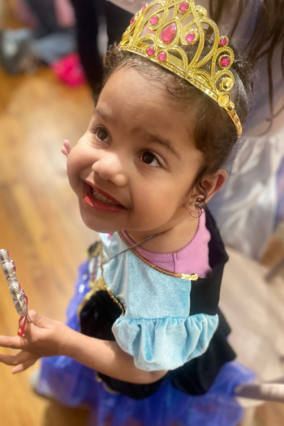 Xyla wearing Anna princess costume