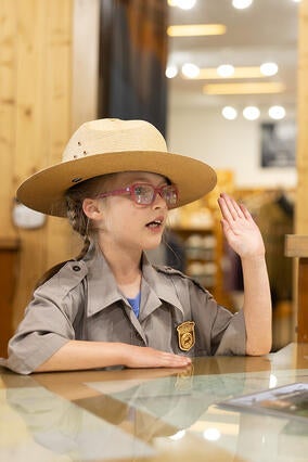 Sammy Getting sworn in as a ranger