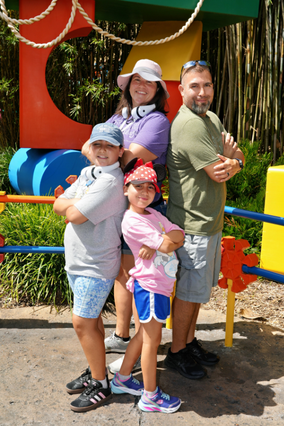 Valentina and family posing on wish