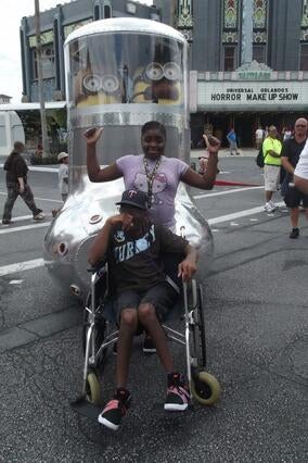 Bee and her brother at Disney World