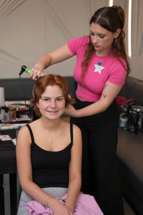 Natalie getting ready for the Grammys