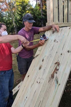 Gavin's wish to have an adaptive playset, construction team