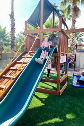 Olivia and her slide