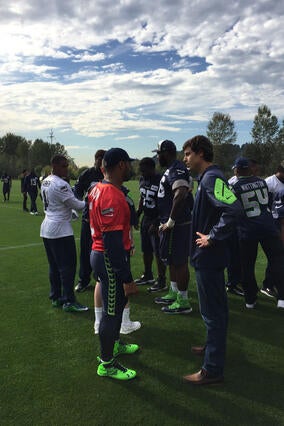 Coby and Russell with some members of the team
