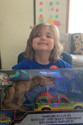 Ahnna with one of her shopping spree items