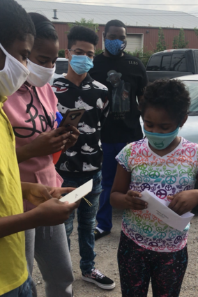 Miracle and her family during her wish reveal
