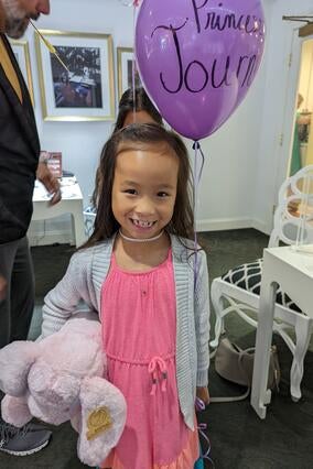 Journi at her tiara fitting at Bailey's Fine Jewelry