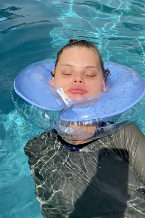 Lily in the pool