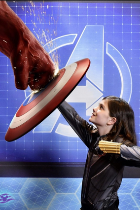 Khloe with the captain shield