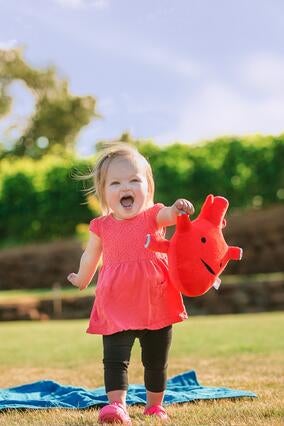 Sammy with heart plushie