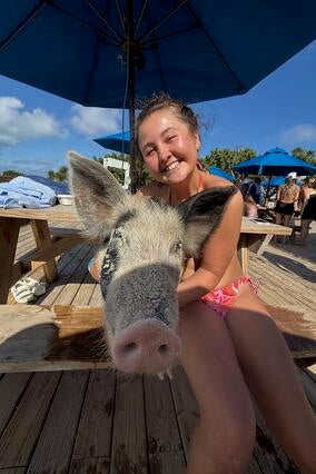 Addy pig selfie