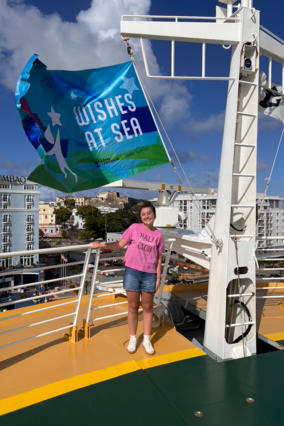 Addison at sea on the cruise ship