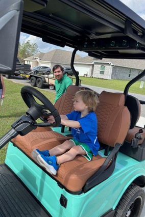 Conrad in the driver's seat