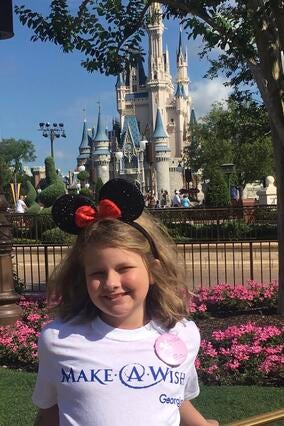 Wish kid Mya Beth during her wish
