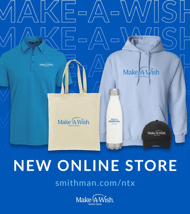 photo of example items available in the new Make-A-Wish North Texas online store