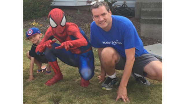 Volunteer Jack with Wish kid JT
