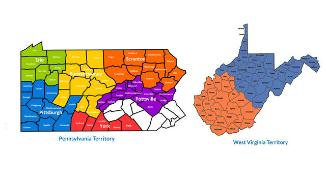 Pennsylvania and West Virginia Territory Maps