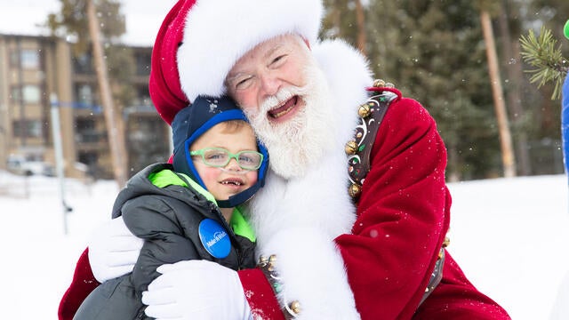 Wish kid Brantley and Santa on his wish in 2019