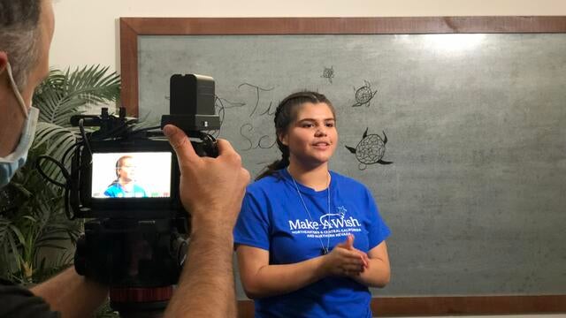 Karina filming part of Kamp Karina at XSIGHT's studio