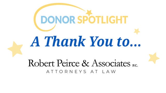 Thank you to Robert Peirce & Associates P.C. for their kind contribution.