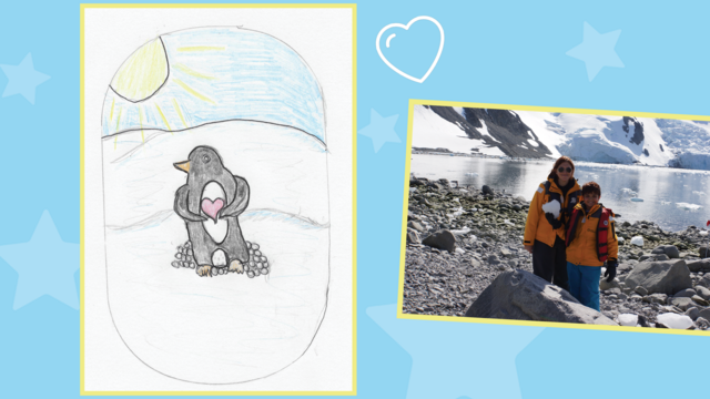 Sachin's Valentine's Day penguin art