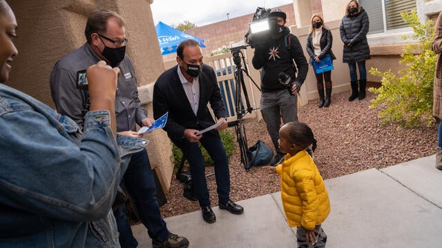 Representatives from PENTA Building Group and Chapman Las Vegas read Aayden's wish proclamation.