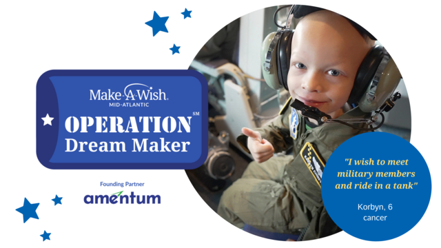 Operation Dream Maker logo - wish kid in tank