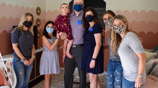 Elise, her family, and the room designers.