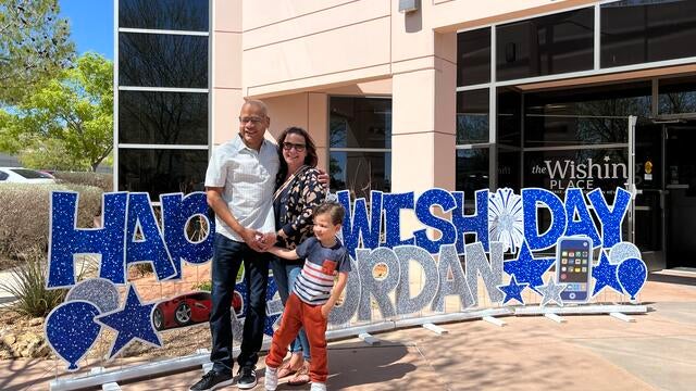 Jordan and his Family at The Wishing Place