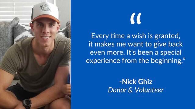 Nick Ghiz is a donor and volunteer