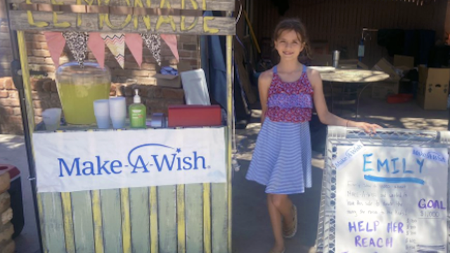 10-year-old hosts lemonade stand and garage sale to fund future wishes