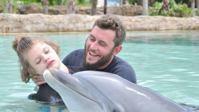 Lily with dolphin