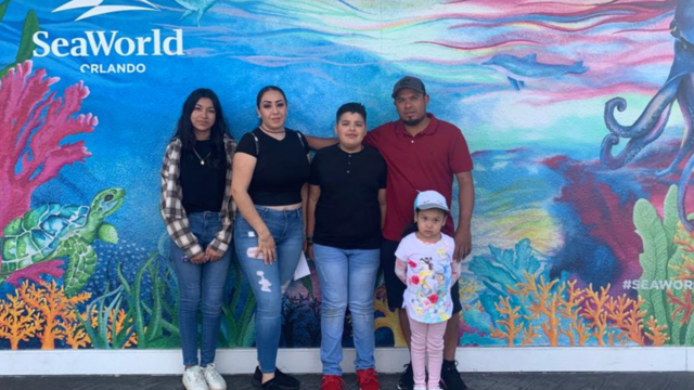 Wish kid Allison and family