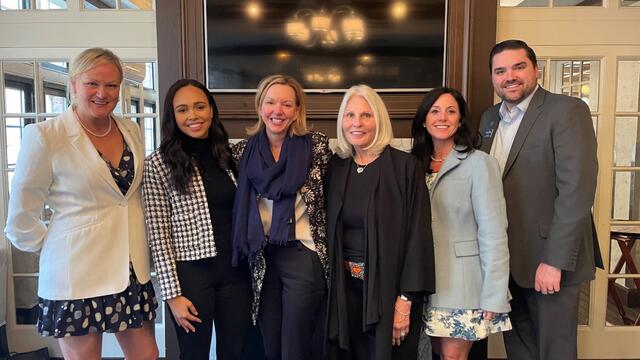 Photo features: W.I.S.H. Society Founding Members, Amy Spitznagel, Staff Member, Sarah Benard, W.I.S.H. Society Chair, Jennifer Granger, Founding Member, Linda Schlesinger-Wagner, Founding Member, Kelley LaFontaine and President & CEO, Michael Hull