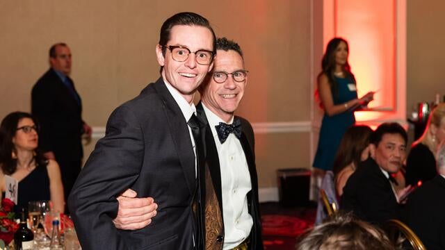 Ben and EJ at the 2024 Evening of Wishes: Birthday Bash, where the chapter shared Ben’s story with gala attendees.