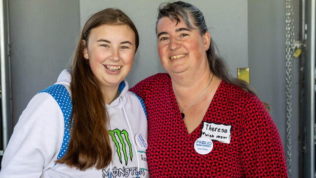 Wish kid Renee, alongside her mom Theresa Borsch, enjoying the Wish It Forward Reunion on April 27.
