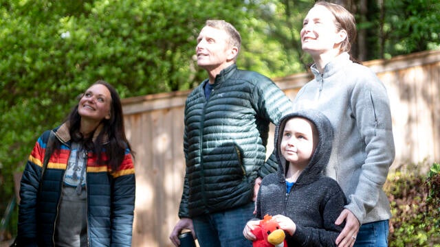 Parents & Wish Kid Cameron watch Construction Work
