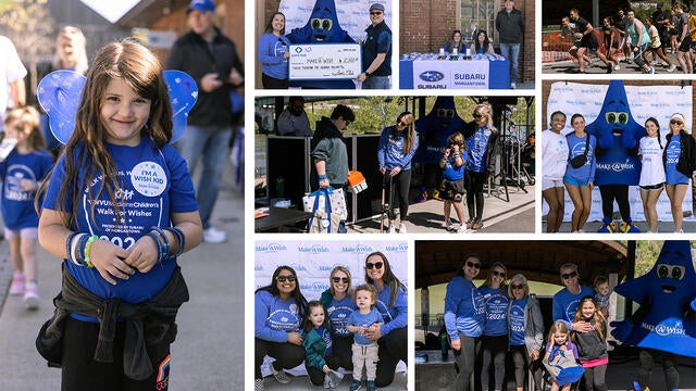 Wish kids, families, volunteers and students gather together at Hazel Ruby McQuain Park to support local wishes in their community.