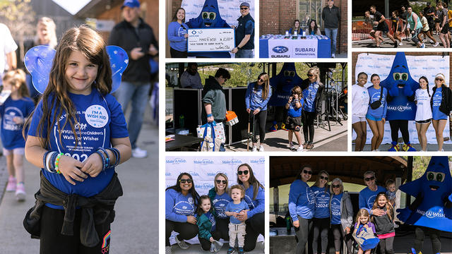 Wish kids, families, volunteers and students gather together at Hazel Ruby McQuain Park to support local wishes in their community.