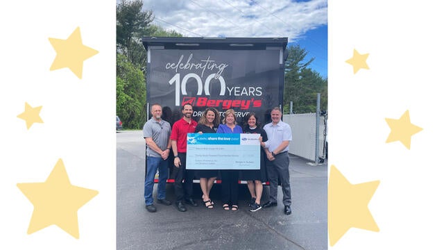 Pictured here are Joe Weaver, Luke Bergey, Renita Shelly, Make-A-Wish York Regional Senior Director Ann Waltman, Glenda Leatherman and Steve Wildasin.