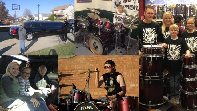 jack at his wish experience to have a drumset