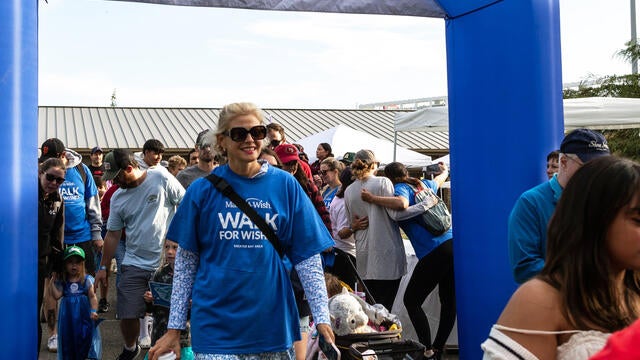 Sarah Staley begins the walk