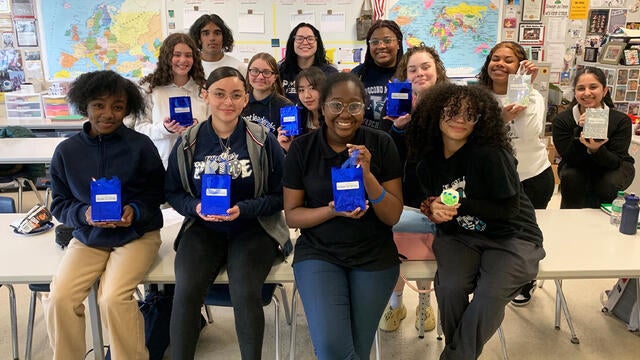 Pocono Mountain West High School Student Council showing their support to wishes.