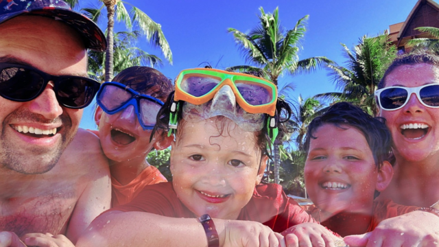 Simon and family in Hawaii