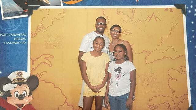 Tiara and her family on her Disney Cruise wish