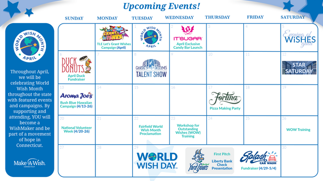 World Wish Month Calendar of Events